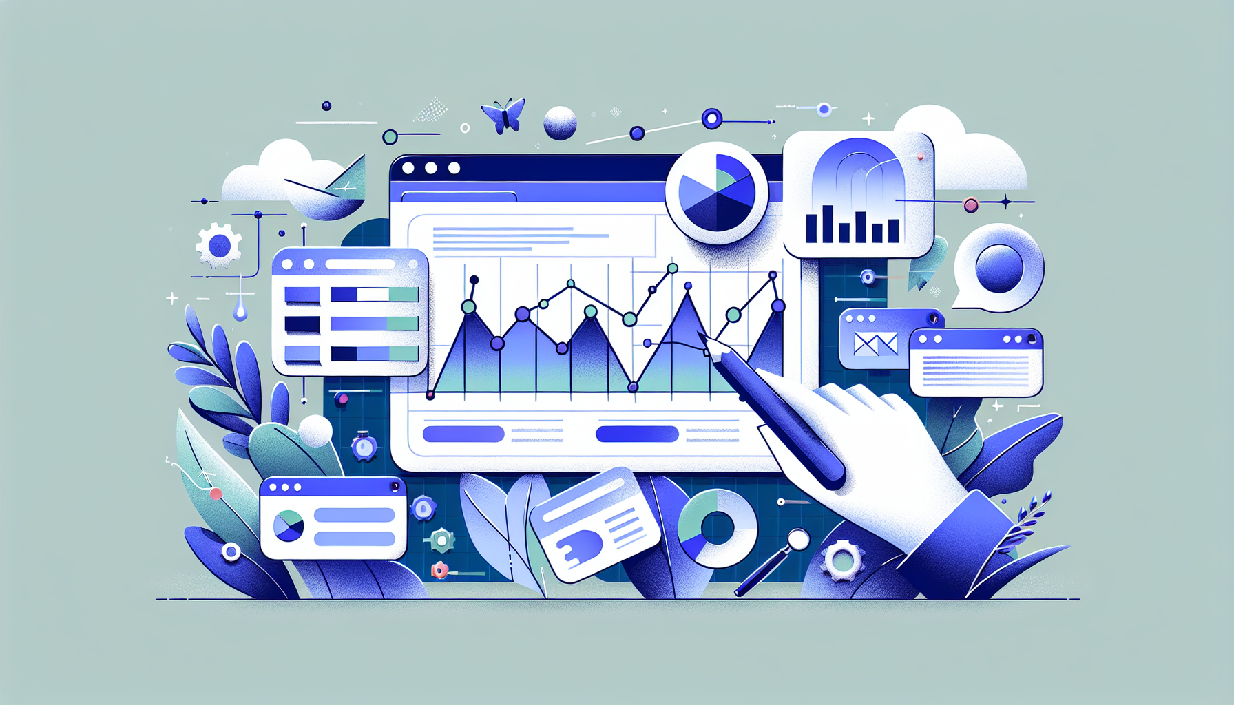 График с анализом эффективности веб-пуш уведомлений