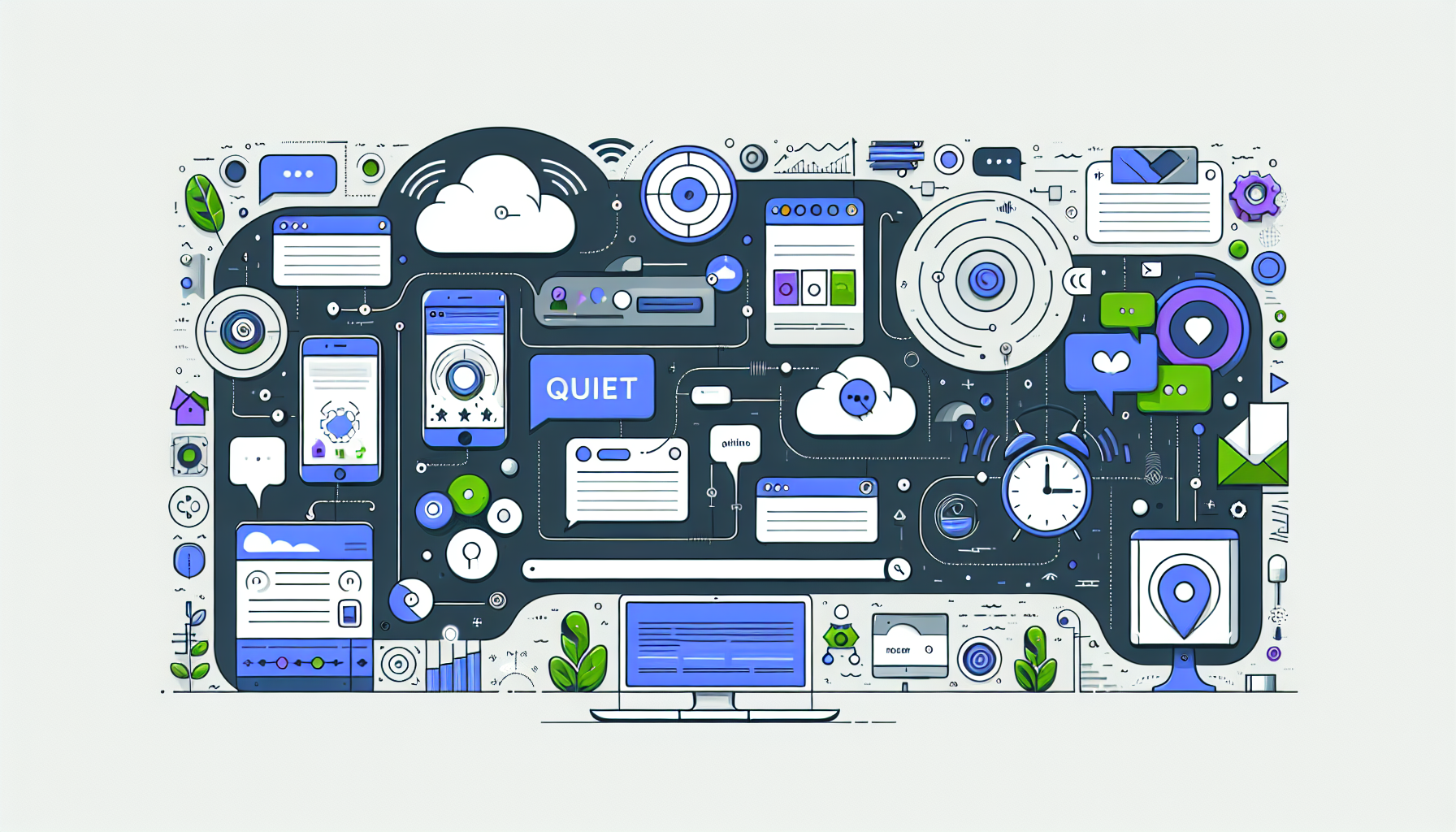 [Схема интеграции тихих уведомлений на сайт с использованием разных платформ]