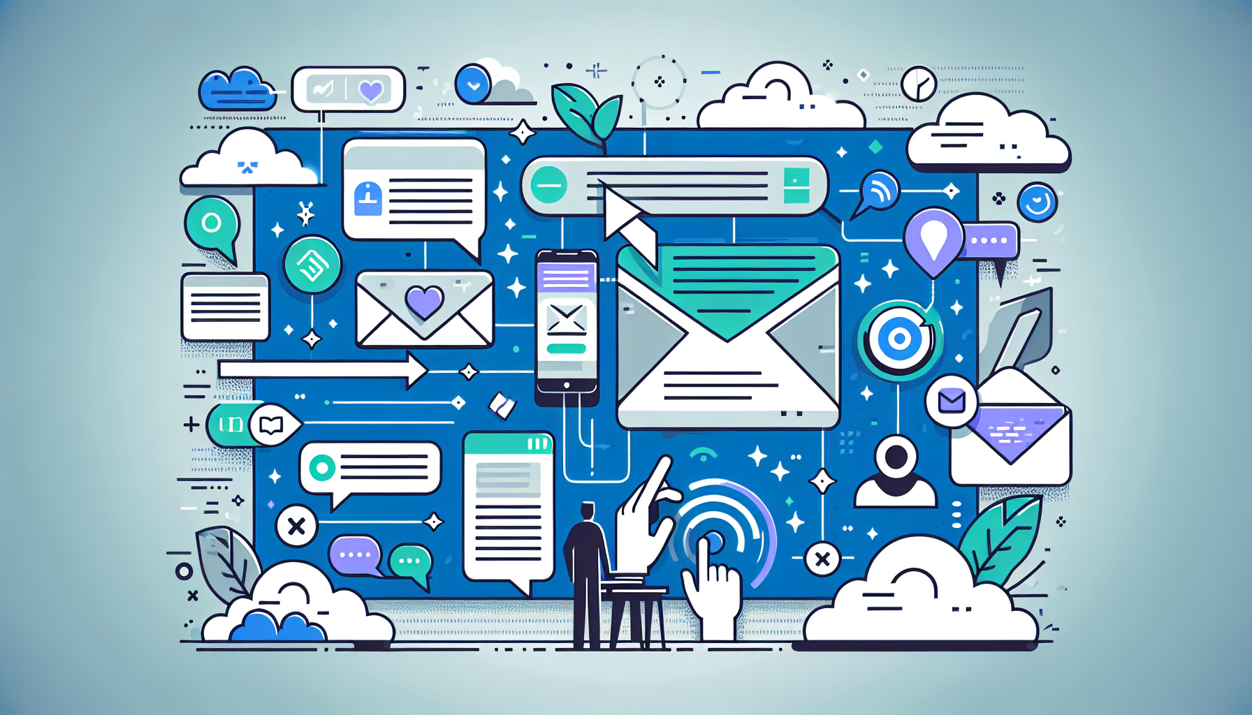 [Иллюстрация процесса отправки push-уведомлений с помощью Awush]